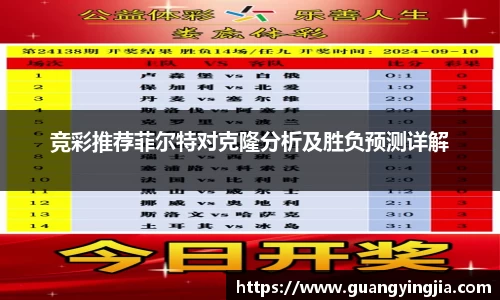 竞彩推荐菲尔特对克隆分析及胜负预测详解